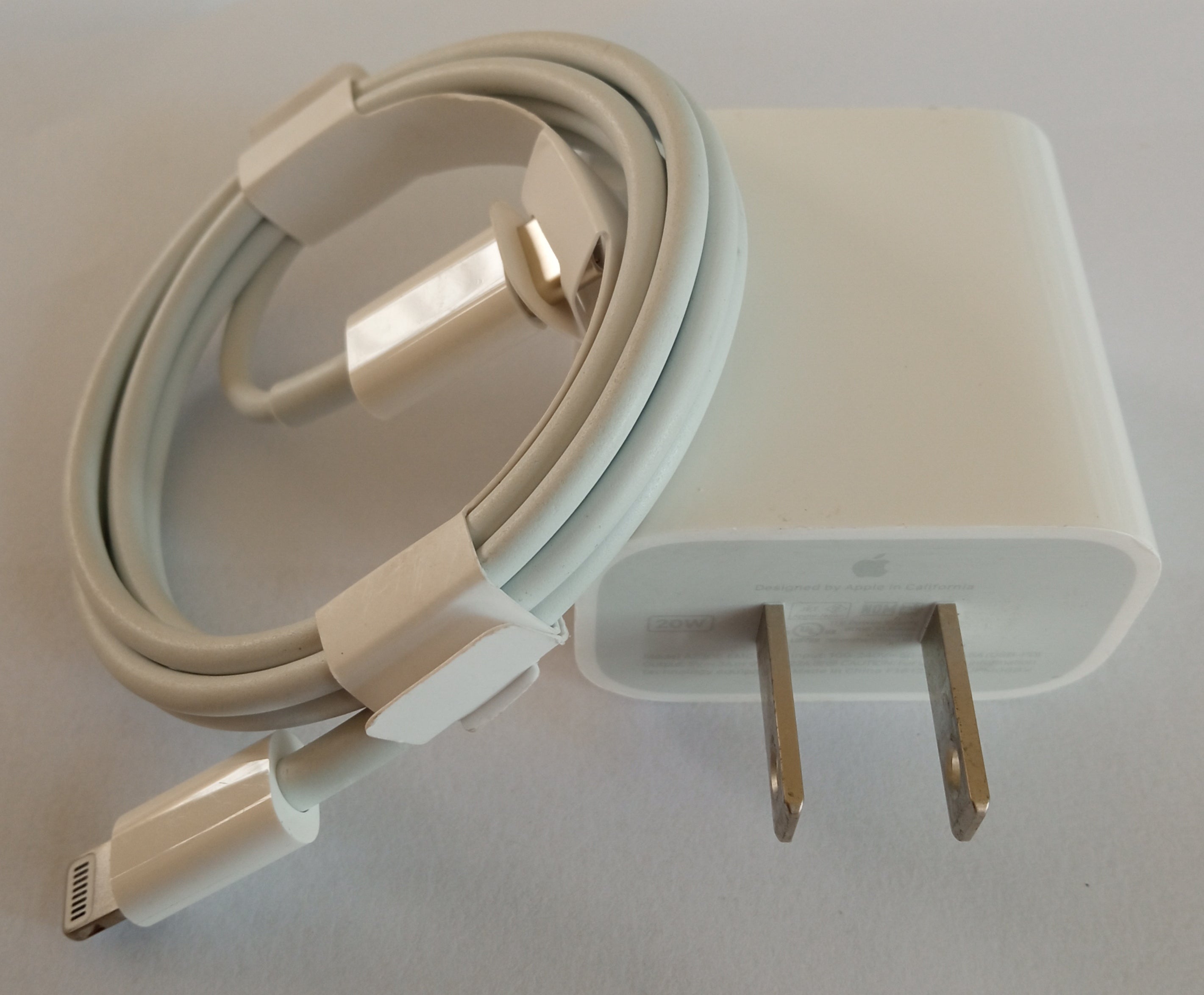 Apple 20W Adapter (A2305) + Apple USB-C to Lightning Cable (A2561) Pair