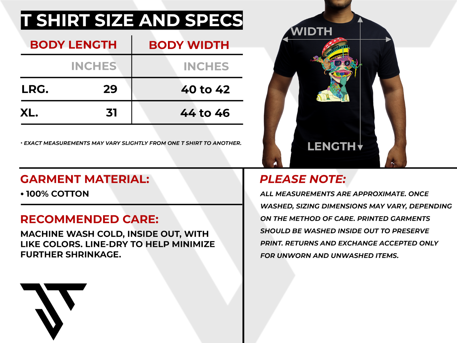 Mens T shirt (XL) Graphic art / Psychedelic Monkey / Ultra premium cotton