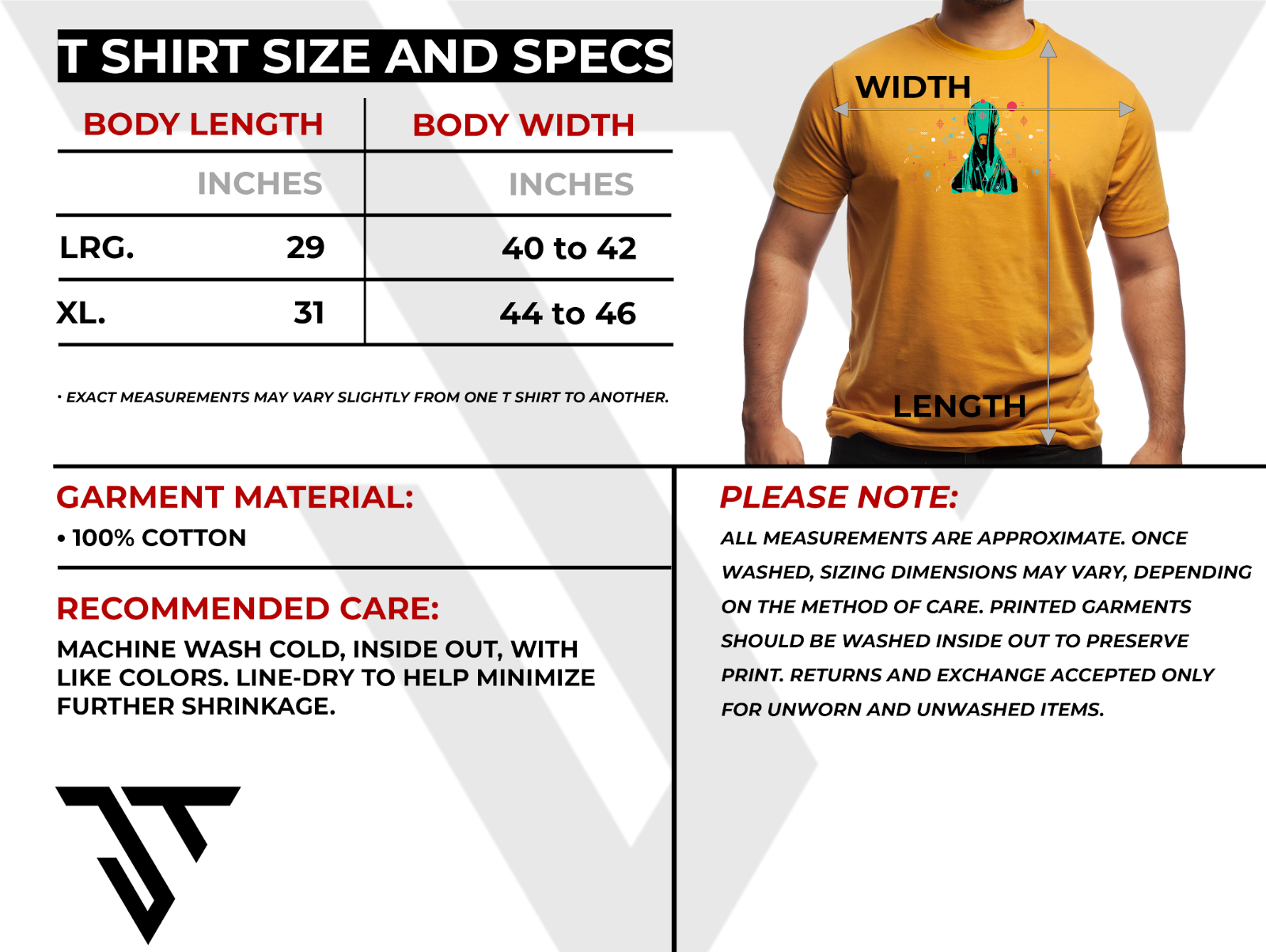 Mustard Mens XL T-shirt - Graphic Art / Diva / Ultra Premium cotton