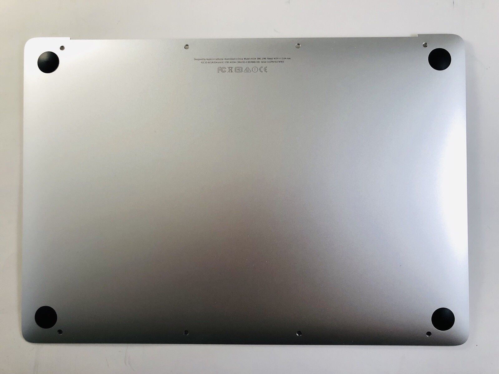 Bottom Case Battery SILVER  Apple  MacBook Retina 12” A1534 Early 2015