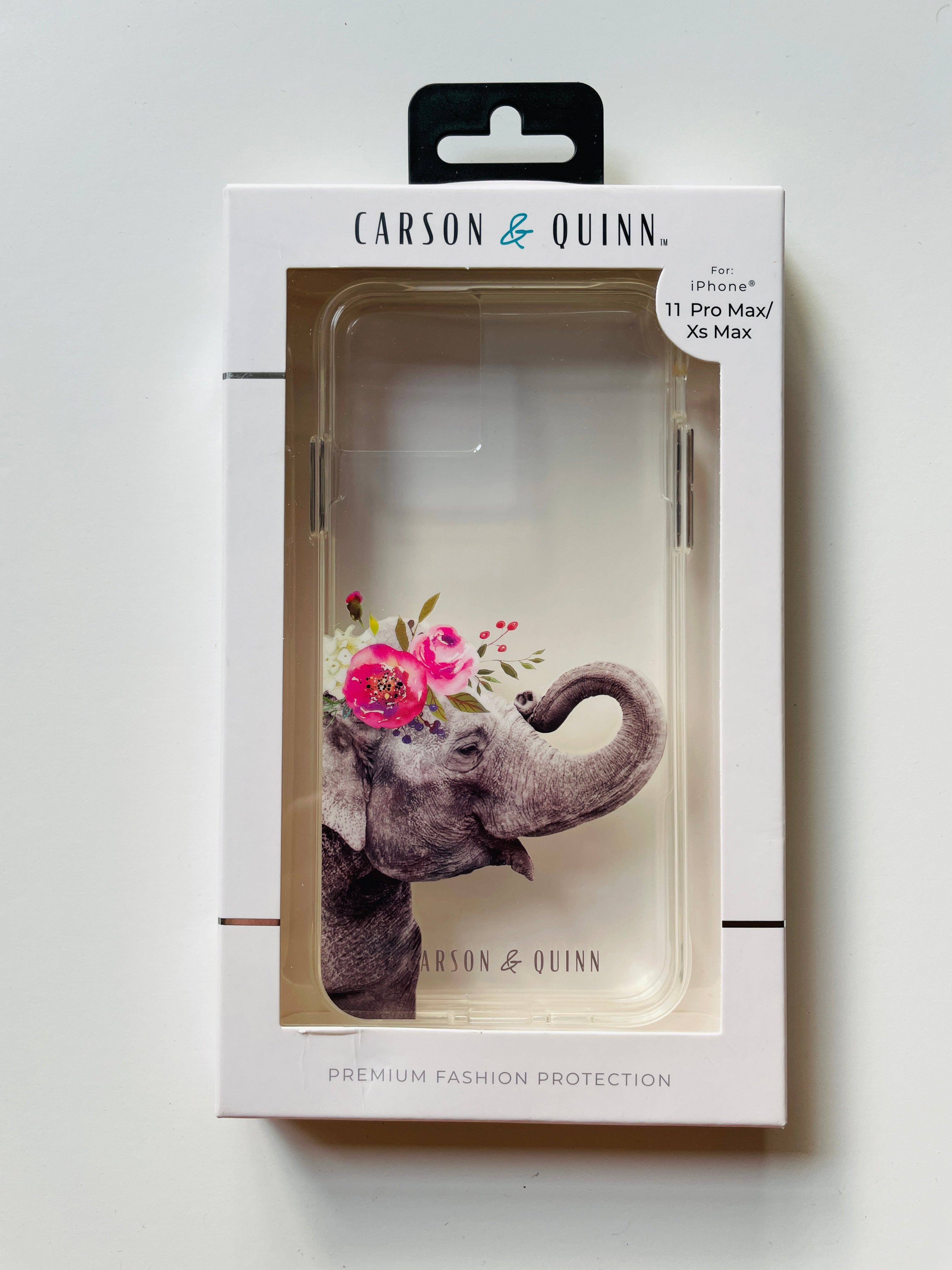 Carson & Quinn Clear/Floral Elephant