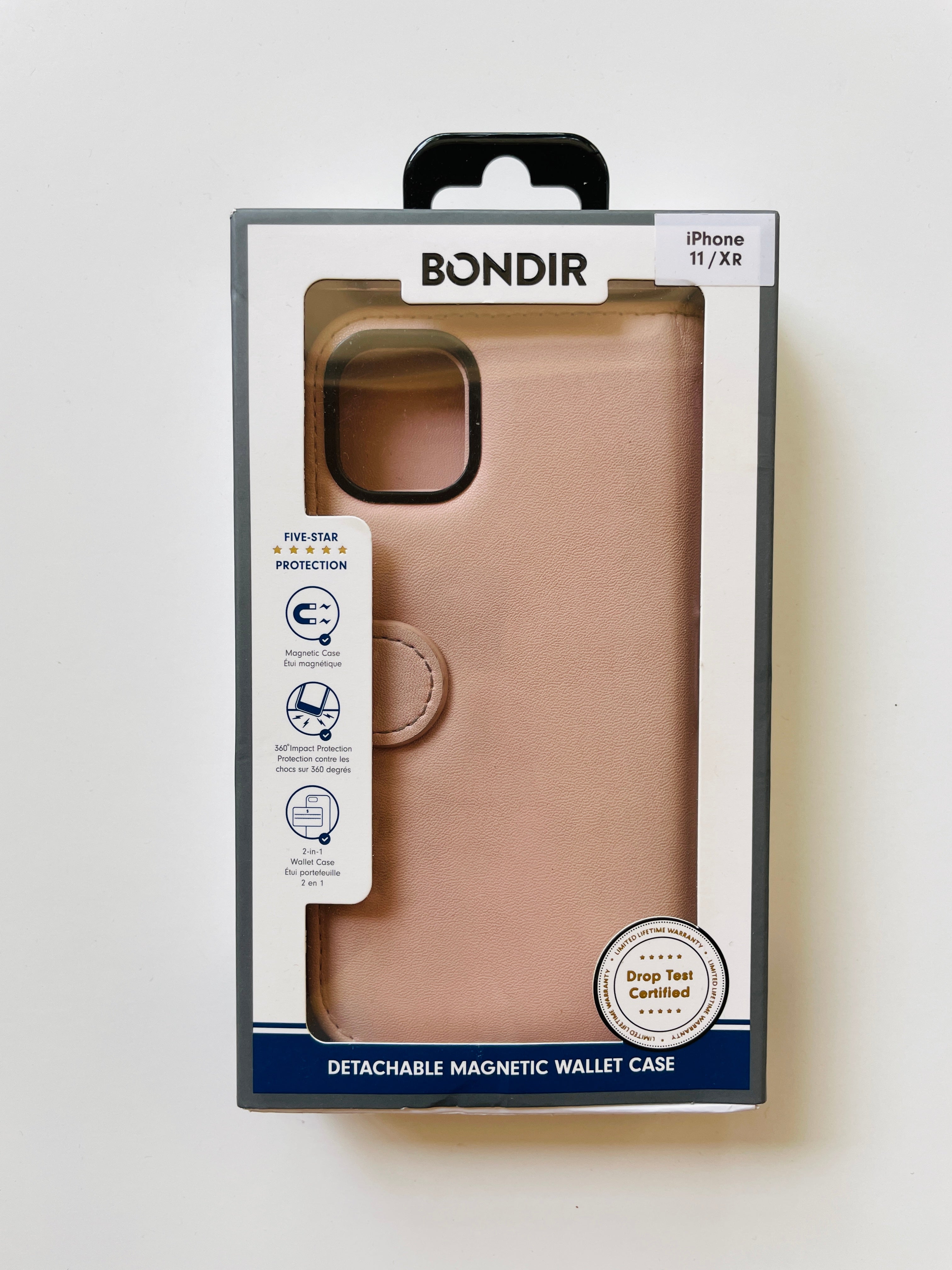Bondir Magnetic Detachable Leather Wallet Case Pink