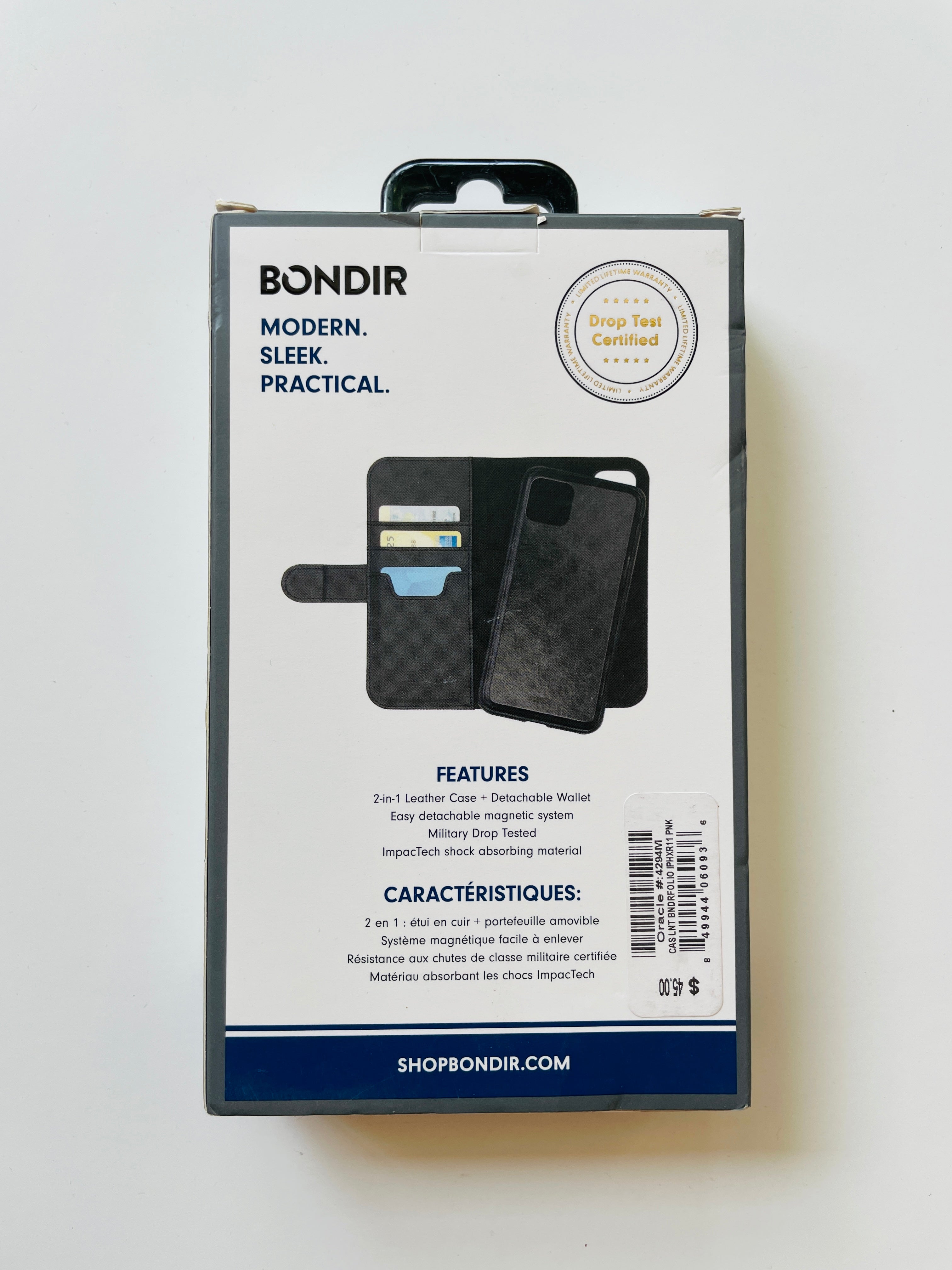 Bondir Magnetic Detachable Leather Wallet Case Pink